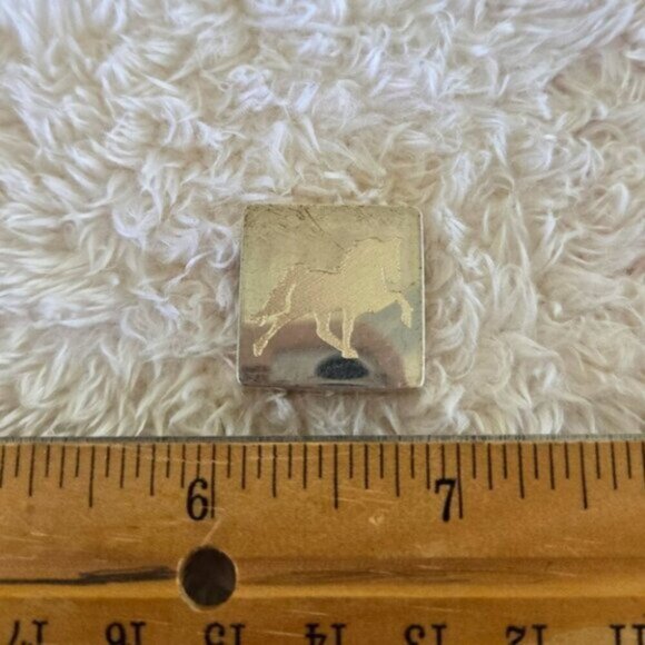 Sterling Silver 925 Tennessee Walking Horse Square Necklace Pendant - Picture 3 of 4